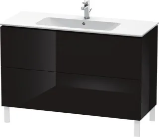 Duravit L-Cube Waschtischunterbau bodenstehend Schwarz Hochglanz 1220x481x704 mm - LC662804040 LC662804040