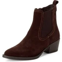 Tamaris Chelseaboots, Blockabsatz, Cowboy Stiefelette, Westernstiefelette mit Gummizug