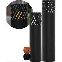 Bentson Windlicht Windlichtsäule (2er Set, 75 cm &  95 cm, 2 St., Outdoor Garten-/Balkondeko), Erhältlich in Schwarz & Rost-Design