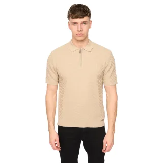Duck and Cover - "Danvers" Poloshirt für Herren, mit kurzem Reißverschluss, Jerseyware (Steinfarben)