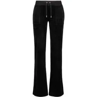 Juicy Couture Sweathose LAYLA LOW RISE POCKETED FLARE PANT Damen Trainingshose Damen, Sweathose, Velour, Jogginghose mit Glitzer, Sale