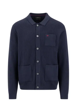 FYNCH-HATTON - Cardigan, Buttoned, ribbed navy - Gr. - M