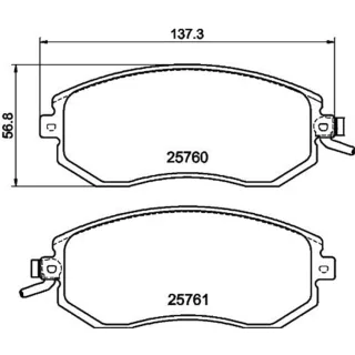 Hella Bremsbel?ge vorne Subaru Toyota