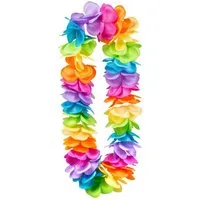 Boland Hawaii-Kostüm Regenbogen Hawaiikette XXL - Fasching Blumen Party, Bunte Blütenkette mit großen Kunstblumen
