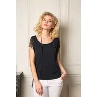 Passioni T-Shirt Sommertop mit Fransen