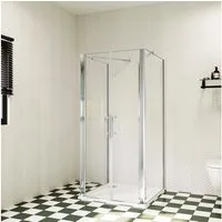 duschspa Komplettdusche ESG U-Form Duschkabine Pendeltür Schwingtür + 2x Seitenwänden, BxT: 75x70 cm, Einscheibensicherheitsglas, Sicherheitsglas, Set, ebenerdiger Einbau möglich