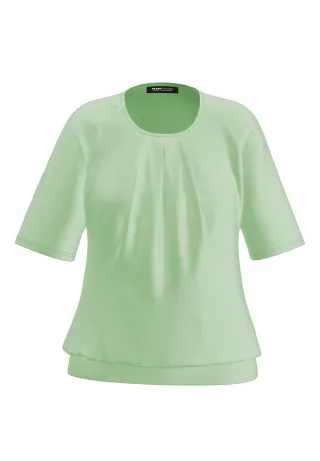 FRANK WALDER - Blusenshirt NOS mit modischer Faltenpartie vorne pale green - Gr. - 42