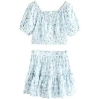 Next Top & Rock Bluse mit Puffärmeln und Rock im Set (2-tlg)