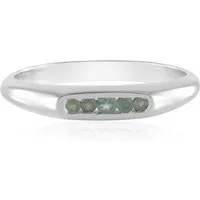 Cavill Silberring Cavill Ring Alexandrit 0,12 ct, platinüberzogen, Sterlingsilber, grün (1-tlg)