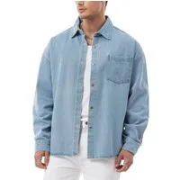 RedBridge Jeanshemd by Spruce - Denim-Hemd mit Druckknöpfen – Oversized Fit, Overshirt
