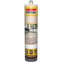 SOUDAL Dichtstoff Parkett Acryl - für Parkett Laminat Kork und Sockelleisten - 290ml, Acrylatdispersion, Gebrauchsfertig, Parkett Dichtstoff – schleifbar & überlackierbar - Eiche