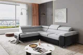 Ecksofa Sofa JADE Stoff Monolith Anthrazit / Hellgrau mit Schlaffunktion Otto...