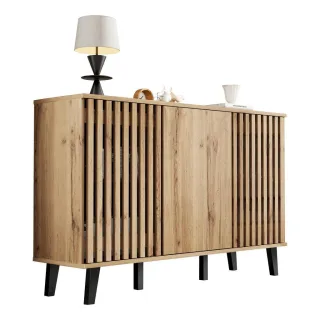 Flieks Sideboard, Natur, Holzwerkstoff, 40x95x150 cm, Wohnzimmer, Kommoden & Sideboards, Sideboards