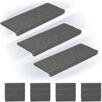 relaxdays Stufenmatte Rechteckige Stufenmatten im 15er Set, Höhe: 40 mm, grau