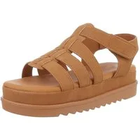 Ital-Design Moderne Plateausandalen mit geflochtenen Riemen für Damen Plateausandaletten (89368501) Flach Plateausandaletten in Camel