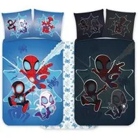 BrandMac Kinderbettwäsche Spidey Kinderbett Bettwäsche Set 100x135 cm + 40x60 cm 100% Baumwolle