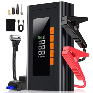 1500A 12V Jump Starter With Air Compressor 150PSI Portable Power Bank Tire Inflator N10 Car Battery Booster Pack With 50