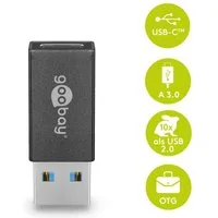 Goobay 45400 - USB 3.0 (Typ A) Superspeed Adapter auf USB-C - Plug and Play USB-Adapter