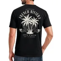 Neverless Print-Shirt Herren T-Shirt Backprint - Design French Riviera - Baumwollshirt mit Print