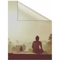 LICHTBLICK ORIGINAL Fensterfolie Tempel Borobudur, blickdicht, strukturiert, selbstklebend, Sichtschutz