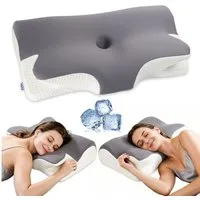 Esun Kopfkissen Nackenstützkissen Kopfkissen Nackenkissen, Kissen Seitenschläferkissen, Füllung: Memory Foam, Rückenschlafer, Bauchschlafer, Seitenschlafer, Set, Kissen vom OEKO-TEX® und CertiPUR Getestet, für Seiten Rücken & Bauchschläfer, Nackenkis