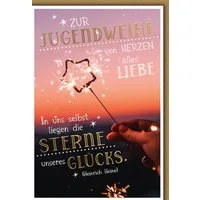 Verlag Dominique Grußkarten Jugendweihe - Karte mit Umschlag - Wunderkerze