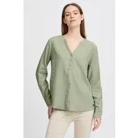 OXMO Langarmbluse OXAnja Sommerliche Tunika aus Leinenmix