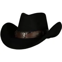 thetru Cowboy-Kostüm Westernhut Rinderbaron schwarz, Cowboyhut für Farmer und Rancher