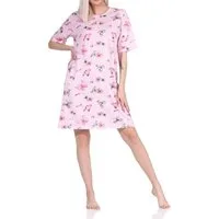 Normann Nachthemd Normann Damen kurzarm Nachthemd in floralem Schmetterlings Print