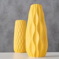 BOLTZE Tischvase 2er Set Vase Luana, gelb, Steingut, matt
