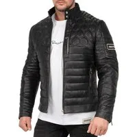 Reichstadt Lederjacke Herren Slim Fit Bikerjacke Echtleder 22RS31LUX Brusttasche mit Reißverschluss
