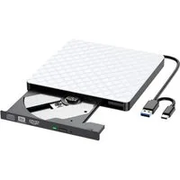 VIVIHEYDAY Externes CD DVD Laufwerk, USB 3.0, Tragbarer CD-DVD-Brenner, CD/DVD Portabler DVD-Player (Player für Laptop, kompatibel mit Laptop, Mac, PC, Windows, Linux)