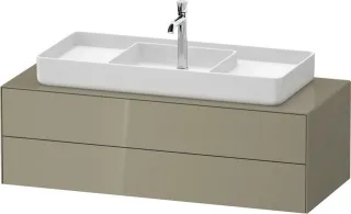 Duravit White Tulip Konsolenwaschtischunterbau wandhängend Stein Grau Hochglanz 1300x550x408 mm - WT WT4987MH2H20010
