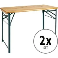 Stagecaptain Bierzeltgarnitur "Hirschgarten" kurzer Bierzelttisch 119 cm, (2-tlg), kann auch ebenso als Esstisch, Campingtisch & Beistelltisch dienen