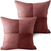 Amilian Dekokissen mit Füllung und Kissenbezug - Deko Kissen, Sofakissen, Zierkissen, (2 Stück), 40x40 cm, Kopfkissen mit Kissenfüllung