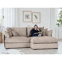 Home affaire Ecksofa Casa XL L-Form, B: 190 cm, 4 Zierkissen, Mega-Sofa, in Cord oder Chenille-Struktur, Federkern