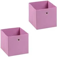 IDIMEX Aufbewahrungsbox ELA (Set), Aufbewahrungsboxen im 2er Set, Regalboxen mit Griff 27x27cm rosa