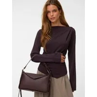 Vero Moda Langarmshirt VMMILLE LS BOATNECK SHORT TOP JRS NOOS Materialmix, regular fit