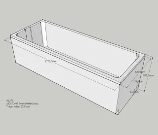 Neuesbad Wannenträger für Bette Classic 180x70 SW13638