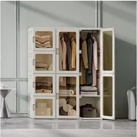 Dripex Kleiderschrank Faltbarer Schrank, Mehrzweckschrank, mit magnetische Türen Einfache Montage, faltbar