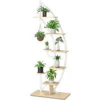 COSTWAY Blumenständer (1 St), 6-stufig, mit 2 Ablagen, Haken & Kippschutz