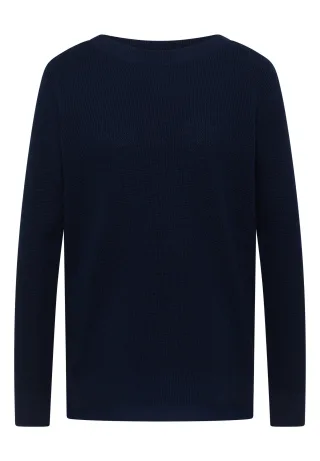 CECIL - Strukturpullover deep denim blue melange - Gr. - XL
