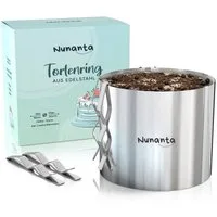 Nunanta Tortenring Nunanta Verstellbarer Tortenring - 10 cm Höhe Edelstahl, Ø 16-30 cm, (TR01), edelstahl, Verstellbarer Tortenring, 10 Cm Höhe, Ø 16-30 cm