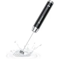 Maestri House Milchaufschäumer Tragbarer Elektrischer Schaummacher aus Edelstahl, Wasserdicht Abnehmbarer Schneebesen