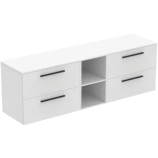 Ideal Standard Möbel-Set 200cm i.life B 4 Auszüge 2 mi.off.Fächer Gr.Schwarz Weiß matt, T5847DU T5847DU