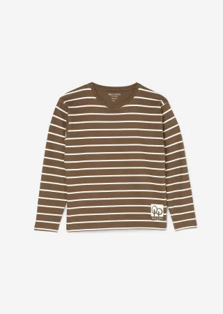 Marc OPolo Junior - Longsleeve aus Organic Cotton dark walnut stripe - Gr. - 152