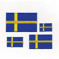 hegibaer Aufnäher 4 Schweden Flaggen Flags Stockholm Patches Aufnäher Aufbügler 1251, (Set, 4-tlg), Gute Qualität