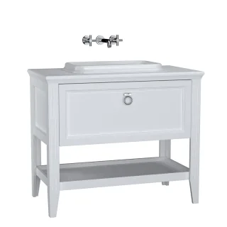 VitrA Valarte Set 98 cm Einbauwaschtisch + Waschtischunterschrank 1 Vollauszug Weiß Matt,62198 62198
