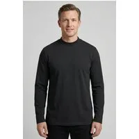 FYNCH-HATTON Langarmshirt gerade Passform, aus Baumwolle, unifarben, mit Logo-Stickerei