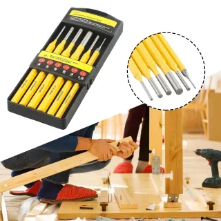 6PCS Roll Pin Punch Set Fast Pin Removal Drive Pins In or Out 1/8 3/16 1/4 5/16 5/32 1/16 Inch for Hunting Woodworking P